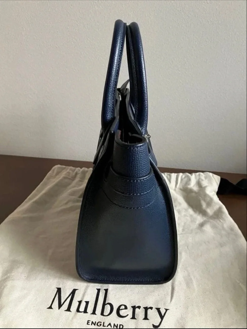 Mulberry Navy Leather Small Tote Bag
